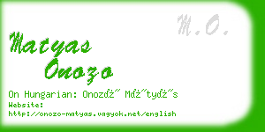 matyas onozo business card